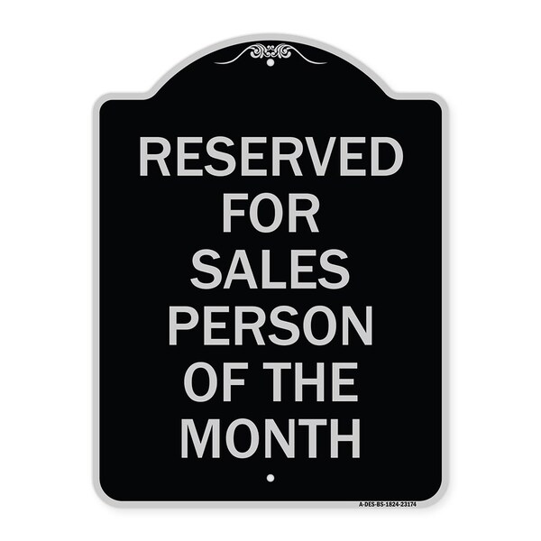Reserved for Salesperson of Month Heavy-Gauge Aluminum Architectural Sign, 24" x 18", BS-1824-23174